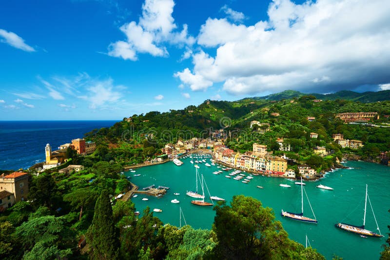 Portofino village on Ligurian coast in Italy. Portofino village on Ligurian coast in Italy