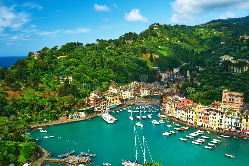 Portofino village on Ligurian coast in Italy. Portofino village on Ligurian coast in Italy