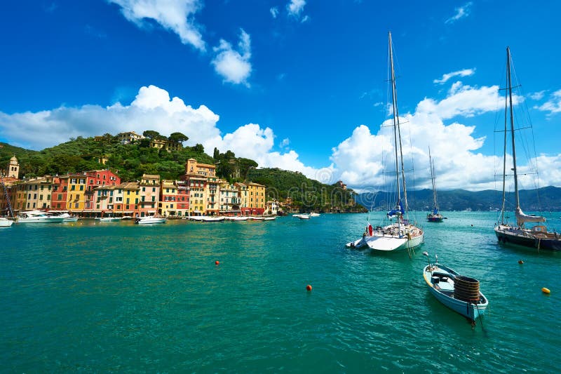 Portofino village on Ligurian coast in Italy. Portofino village on Ligurian coast in Italy