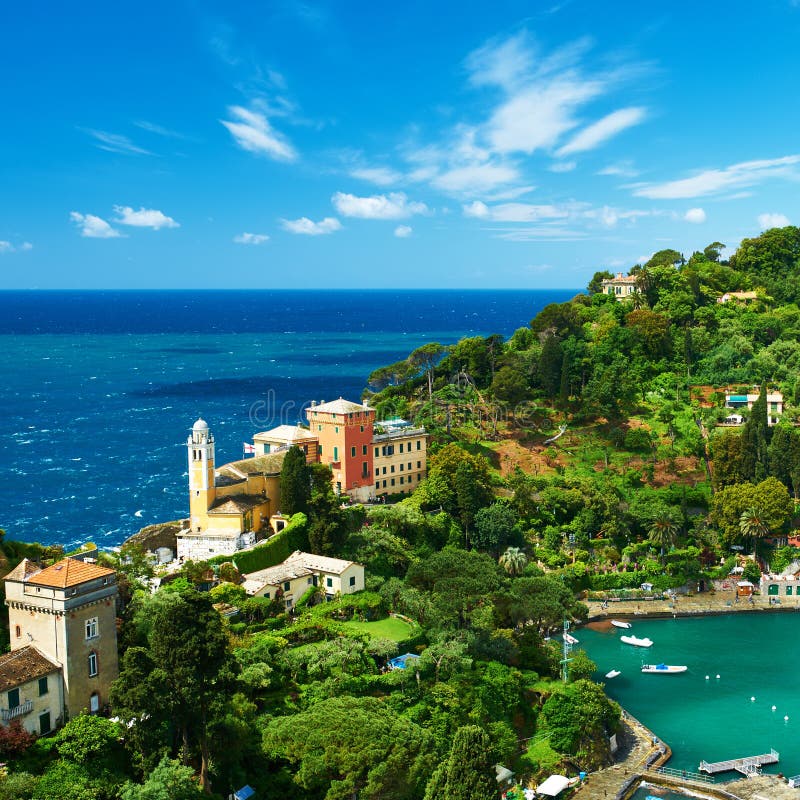 Portofino village on Ligurian coast in Italy. Portofino village on Ligurian coast in Italy