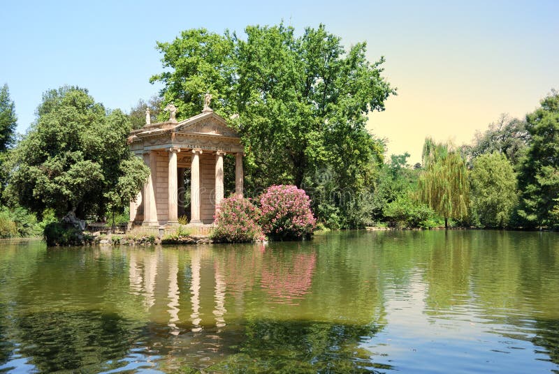 Villa Borghese Gardens, Rome Stock Photo - Image of lake, vila: 7571826