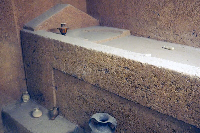 Tomb of the Necropolis of the Banditaccia in the underground floor of Villa Giulia today the National Etruscan Museum in Rome, Italy. The section is dedicated to the Etruscan tombs. Created in 1899, the Etruscan Museum of Villa Giulia houses works from pre-Roman Italian antiquity, especially from the Etruscan world. Among the museum’s most valuable objects are a sarcophagus from the year 520 BC, as well as several terracotta figures such as the Apollo of Veii and the image of Hercules and Apollo vying for the deer, both from 510 BC. The museum also presents a great collection of precious objects from antiquity to the 19th century. Tomb of the Necropolis of the Banditaccia in the underground floor of Villa Giulia today the National Etruscan Museum in Rome, Italy. The section is dedicated to the Etruscan tombs. Created in 1899, the Etruscan Museum of Villa Giulia houses works from pre-Roman Italian antiquity, especially from the Etruscan world. Among the museum’s most valuable objects are a sarcophagus from the year 520 BC, as well as several terracotta figures such as the Apollo of Veii and the image of Hercules and Apollo vying for the deer, both from 510 BC. The museum also presents a great collection of precious objects from antiquity to the 19th century.