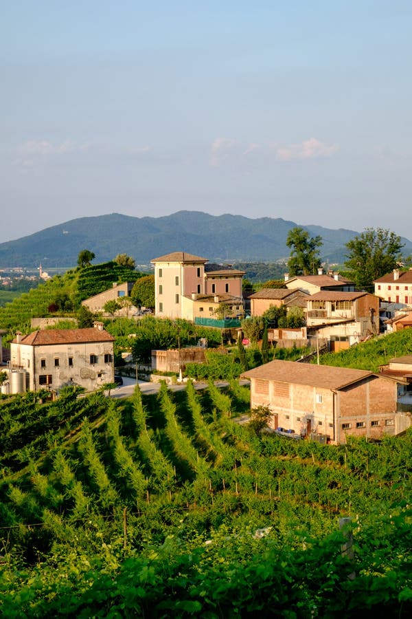 Village amd farms of Santo Stefano, Valdobbiadene royalty free stock images Village amd farms of Santo Stefano, Valdobbiadene royalty free stock images
