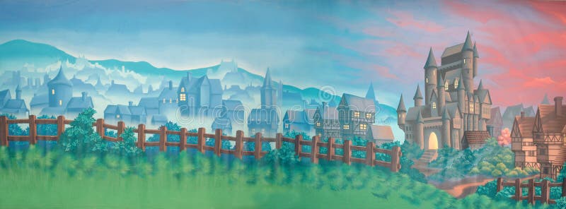 Village backdrop stock illustration Village backdrop stock illustration