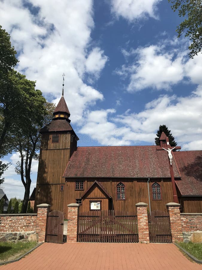 Village church in Poland, Brzezno Szlacheckie stock photo Village church in Poland, Brzezno Szlacheckie stock photo