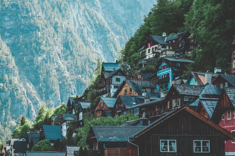 Village de Hallstat, Autriche photo stock Village de Hallstat, Autriche photo stock