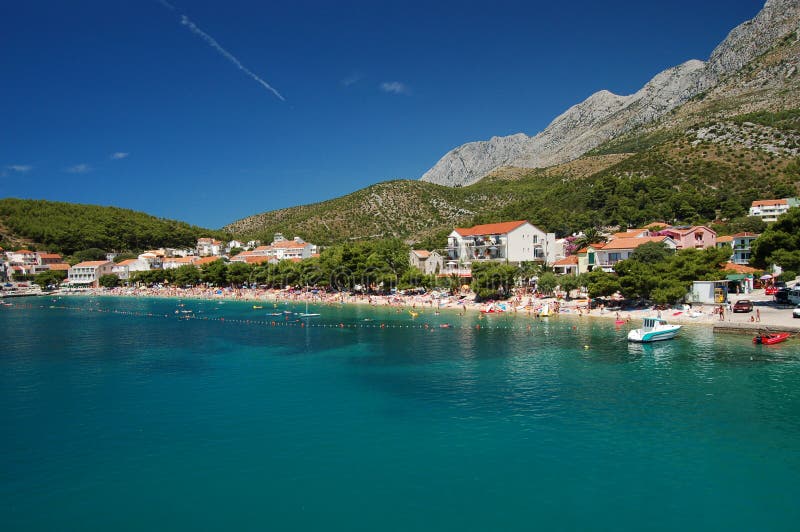 Picturesque view on a beach in Drvenik, Croatia