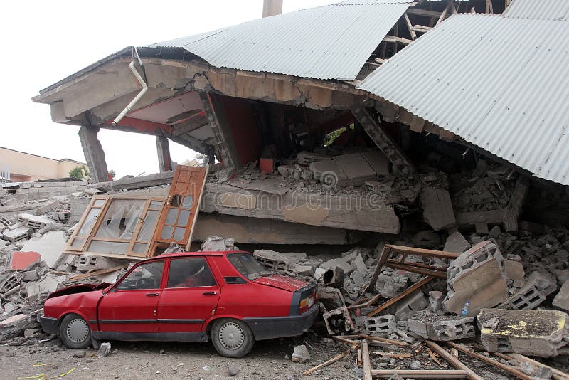Village after Earthquake stock images