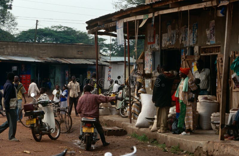 Village market scene, Uganda royalty free stock images