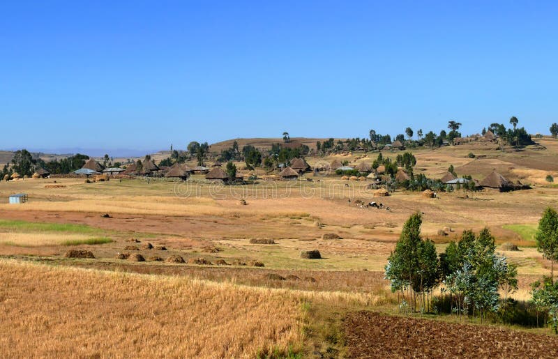 Village on the Nature Background. Africa, Ethiopia. Stock Photo - Image of  village, sunlight: 37886902