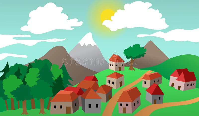 Village or Town Suburb Landscape Stock Vector - Illustration of field, landscape: 29856052 Village or Town Suburb Landscape Stock Vector - Illustration of field, landscape: 29856052