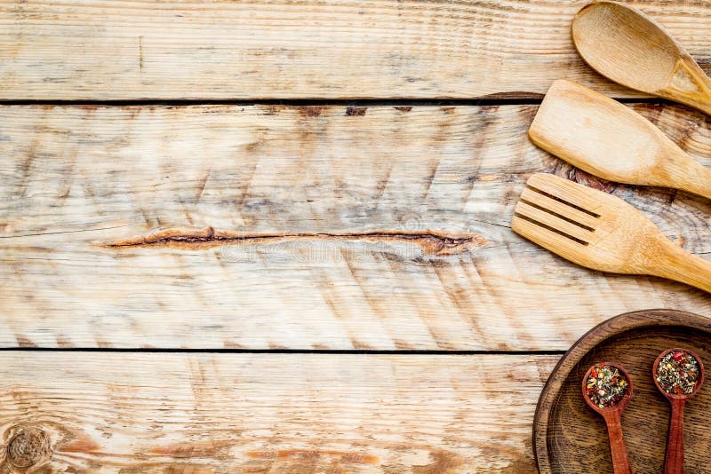 Download Village Table With Wooden Cutlery Set Rustic Background ...
