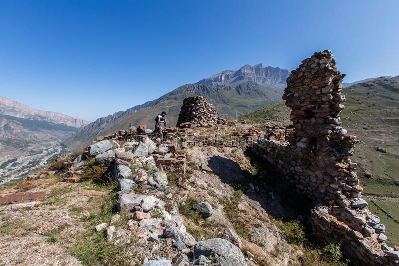 The village Upper Balkaria in the Caucasus mountains in Kabardino-Balkaria, Russia