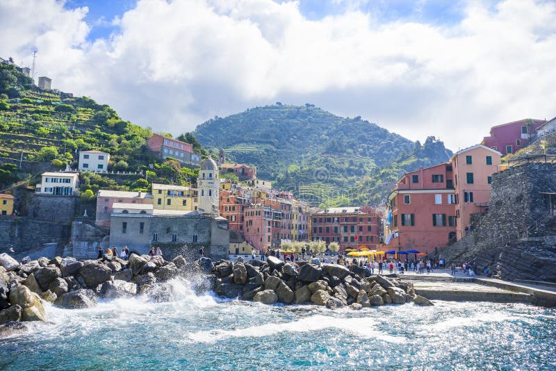 Villages sur la côte de la province de Spezia de La dans Luguria, Italie image libre de droits Villages sur la côte de la province de Spezia de La dans Luguria, Italie image libre de droits