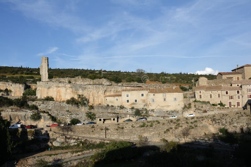 Villaggio di Minerve in Francia fotografia stock libera da diritti