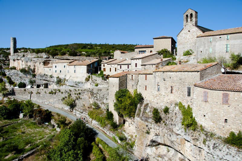 Villaggio di Minerve - Francia fotografie stock libere da diritti