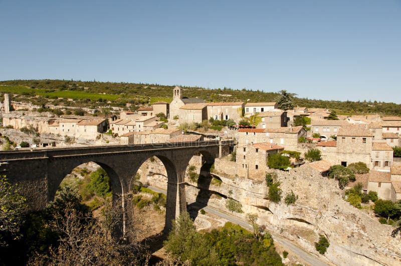 Villaggio di Minerve - Francia fotografia stock libera da diritti