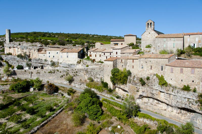 Villaggio di Minerve - Francia fotografia stock