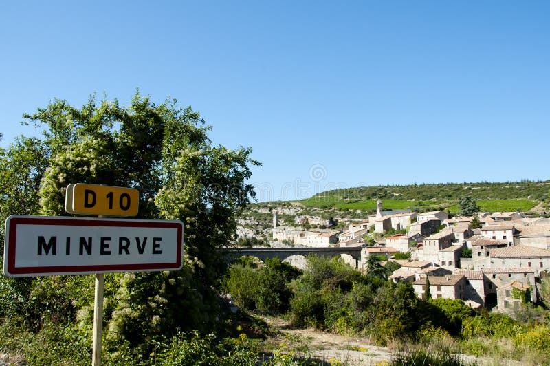 Villaggio di Minerve - Francia immagini stock