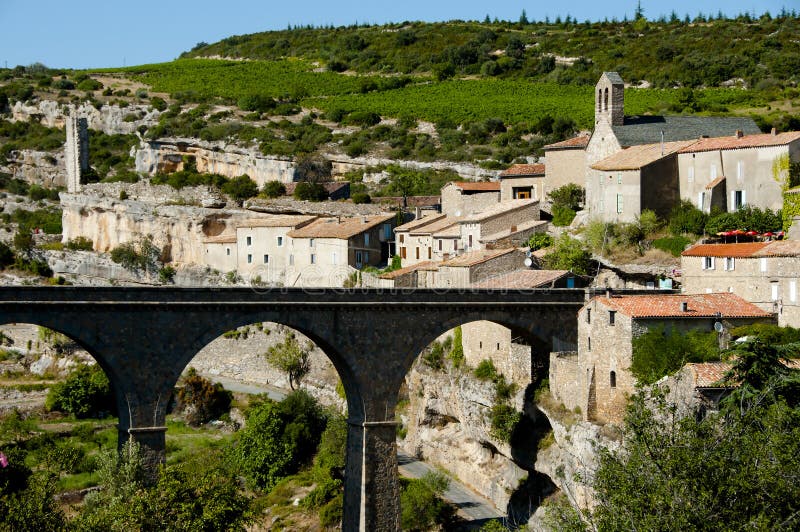 Villaggio di Minerve - Francia immagini stock libere da diritti