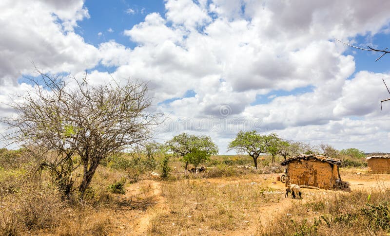 Villaggio masai africano fotografia stock Villaggio masai africano fotografia stock