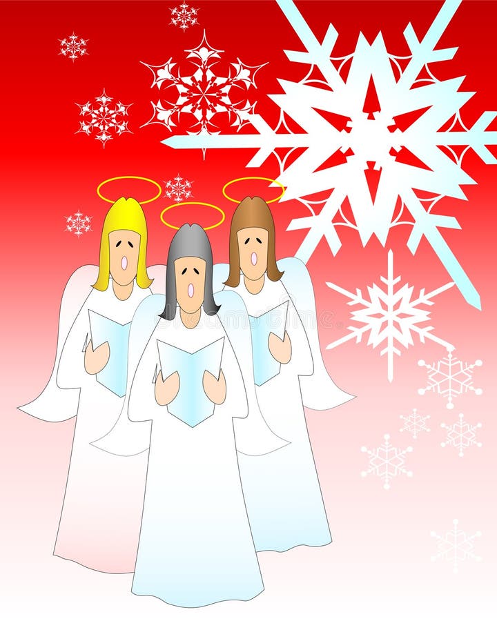 Vector image of angels singing christmas carols. Vector image of angels singing christmas carols