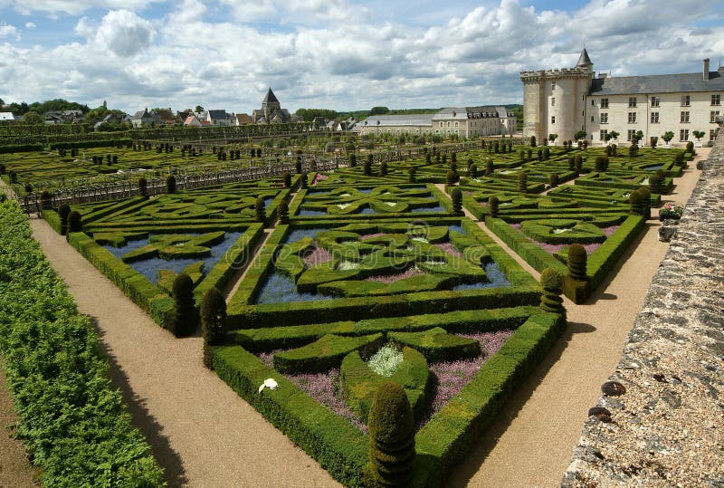 Villandry Chateau Und Sein Garten, Frankreich Stockbild Bild von