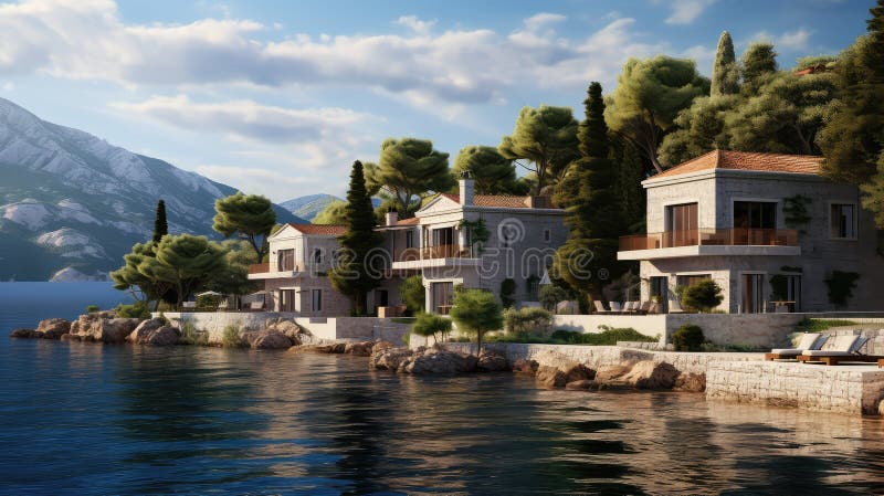 Villas adriáticas de montenegrin mar