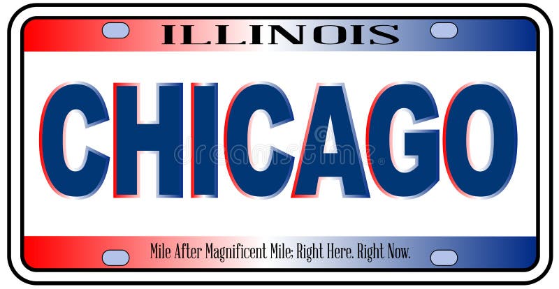 Ville de Chicago de plaque minéralogique d'état de l'Illinois illustration de vecteur Ville de Chicago de plaque minéralogique d'état de l'Illinois illustration de vecteur