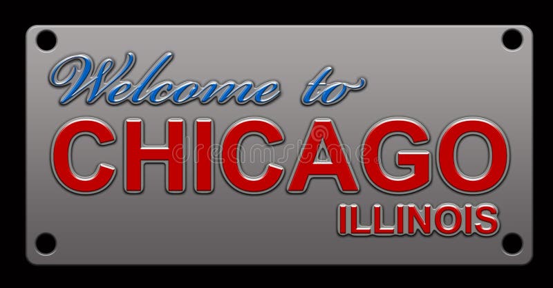 Ville de Chicago de plaque minéralogique d'état de l'Illinois illustration libre de droits Ville de Chicago de plaque minéralogique d'état de l'Illinois illustration libre de droits