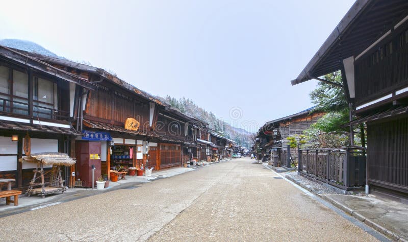 Ville de Narai Juku en hiver photographie stock libre de droits Ville de Narai Juku en hiver photographie stock libre de droits