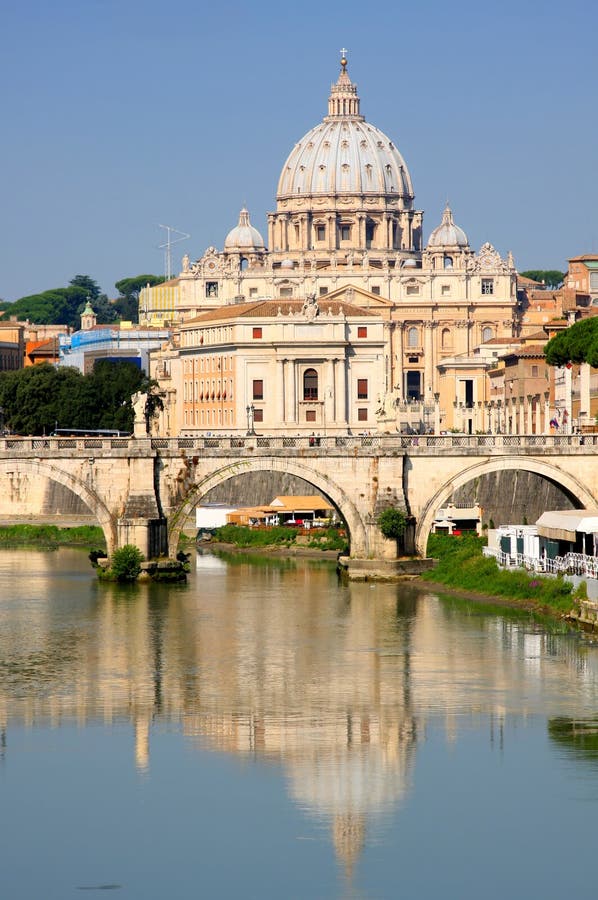 View of panorama Vatican City from Ponte Umberto I in Rome, Italy. View of panorama Vatican City from Ponte Umberto I in Rome, Italy