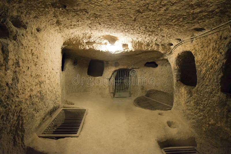 Derinkuyu Underground City is an ancient multi-level underground city in the Derinkuyu district in NevÅŸehir Province, Turkey. It is the largest excavated underground city in Turkey and is one of several underground complexes found across Cappadocia. The venue is a popular tourist destination for people on vacation or holiday. Derinkuyu Underground City is an ancient multi-level underground city in the Derinkuyu district in NevÅŸehir Province, Turkey. It is the largest excavated underground city in Turkey and is one of several underground complexes found across Cappadocia. The venue is a popular tourist destination for people on vacation or holiday.