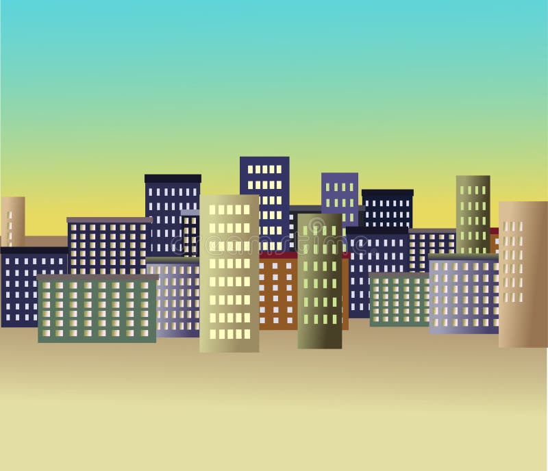 Ville stylisée illustration stock Ville stylisée illustration stock