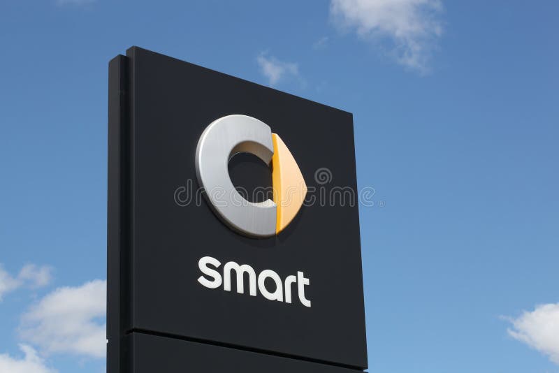 Smart Car Logo Brand Dealership Sign Text on Entrance German