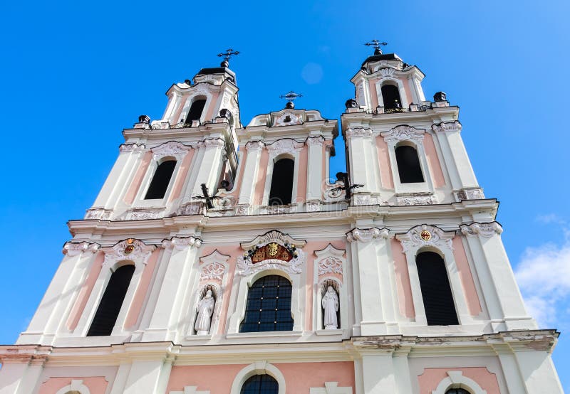 Vilnius. The facade of the church of St. Catherine