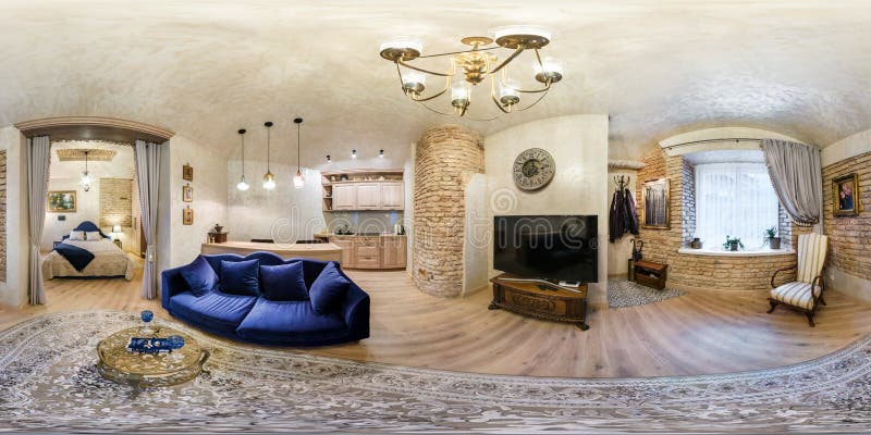 VILNIUS, LITOUWEN - MAG, 2019: volledig naadloos sferisch hdripanorama 360 van de hoekgraden mening in binnenlandse guestroom en royalty-vrije stock foto's VILNIUS, LITOUWEN - MAG, 2019: volledig naadloos sferisch hdripanorama 360 van de hoekgraden mening in binnenlandse guestroom en royalty-vrije stock foto's