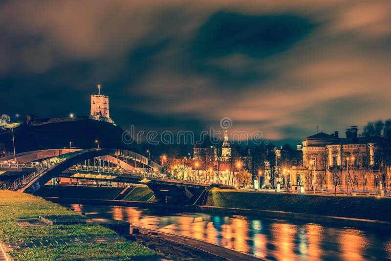 Vilnius noc fotografia stock Vilnius noc fotografia stock