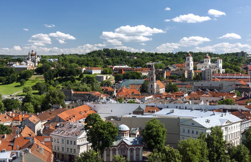 Vilnius old town panorama stock photo