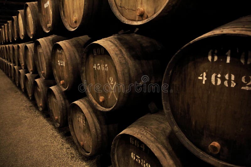 Vin fortifié en bois de port de prise de barils photos libres de droits Vin fortifié en bois de port de prise de barils photos libres de droits