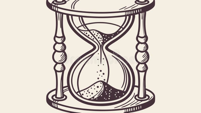 Vincent Hourglass z Piaskiem. Symbol konstrukcji wektora przechodzenia czasu Generative AI ilustracji