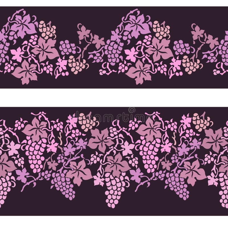 Lace Grape Vines Horizontal Seamless Pattern Stock Vector Illustration of design, ornate 32188415