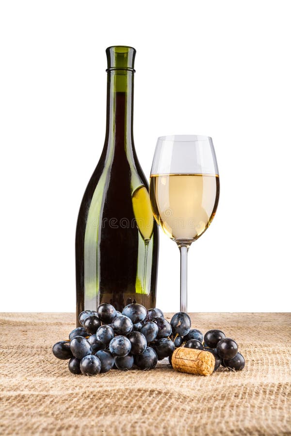 Vine Bottle and Glass with Grape Stock Image Image of vine, composition 117456505