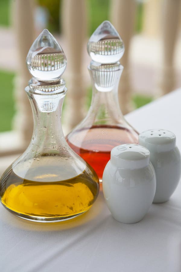 Olive Oil Vinegar Bottles Pepper Shaker Stock Photos Free & Royalty