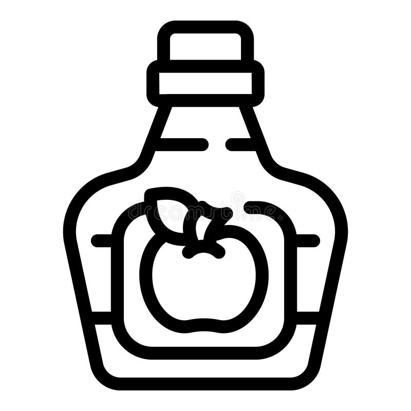 Vinegar Sour Wine Icon Outline Vector. Apple Cider Bottle Stock Vector
