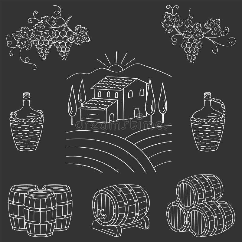 Vineyard farm village landscape vector illustration stock illustration Vineyard farm village landscape vector illustration stock illustration