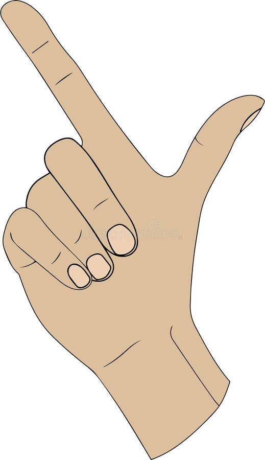 Vinger die de alfabetbrief L in Amerikaanse handgebarentaal spellen stock illustratie Vinger die de alfabetbrief L in Amerikaanse handgebarentaal spellen stock illustratie