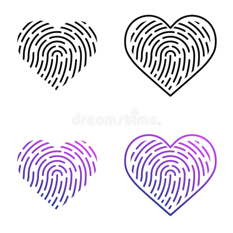 Vingerafdrukvectorstijl illustratie van hart vector illustratie Vingerafdrukvectorstijl illustratie van hart vector illustratie