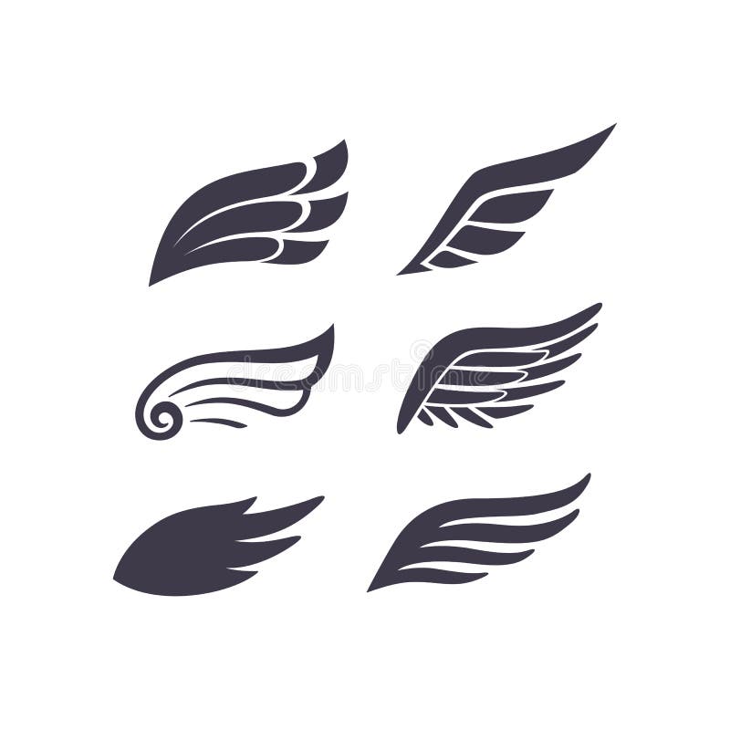 Vings profila l'insieme di vettore Elementi stilizzati per le progettazioni di logo, dell'etichetta e del distintivo illustrazione vettoriale Vings profila l'insieme di vettore Elementi stilizzati per le progettazioni di logo, dell'etichetta e del distintivo illustrazione vettoriale