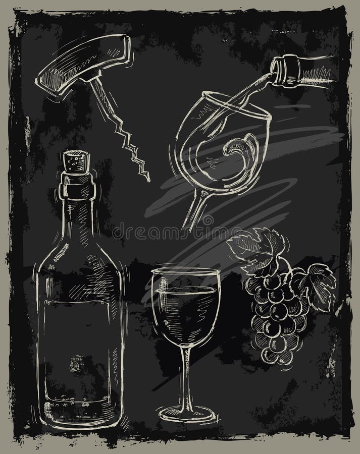 Vinho do giz ilustração stock Vinho do giz ilustração stock